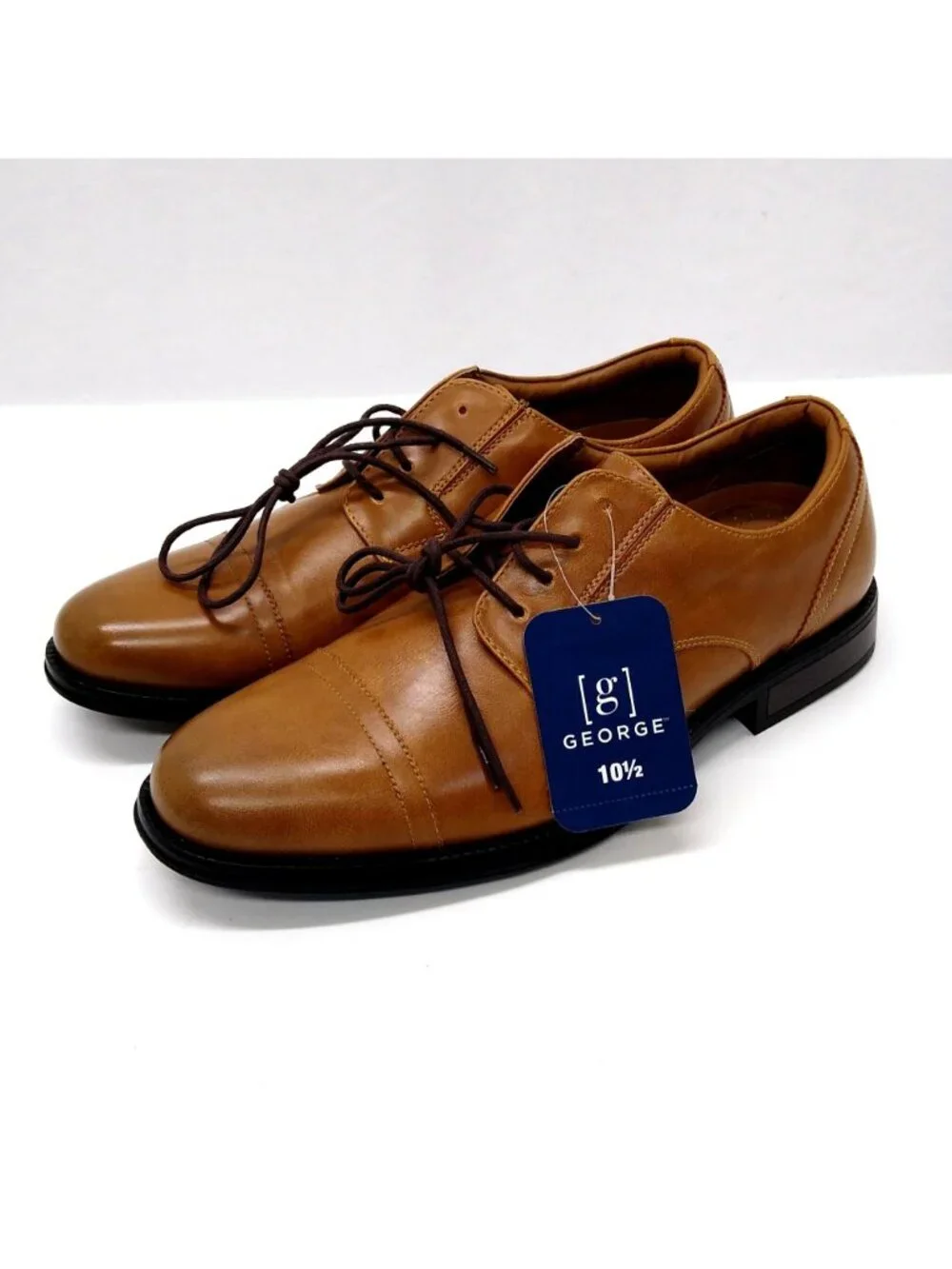 George Branford Oxfords Casual Dress Shoe Cap Toe Men Size 10.5 Fit True to Size
